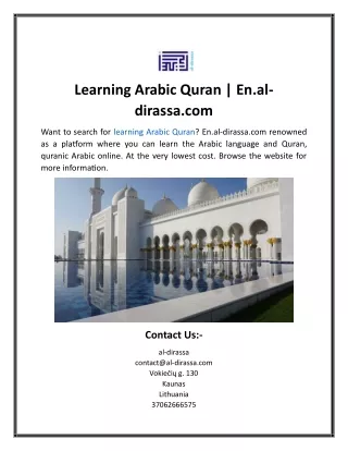 Learning Arabic Quran  En.al-dirassa