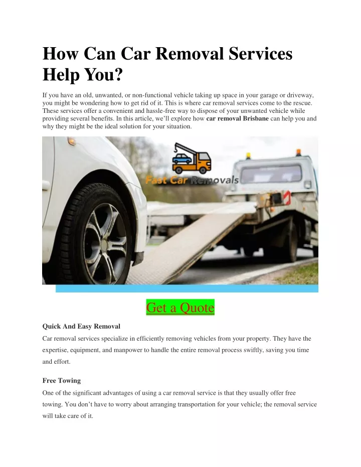 how can car removal services help you