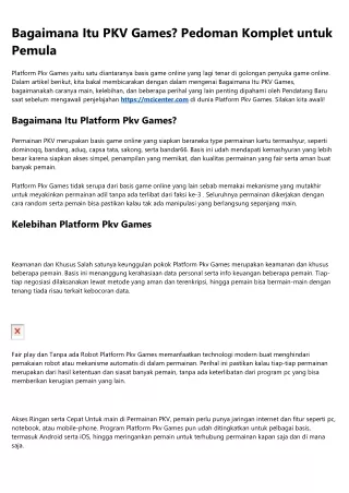 Apa Itu   PKV Games? Petunjuk Komplet buat Pemula