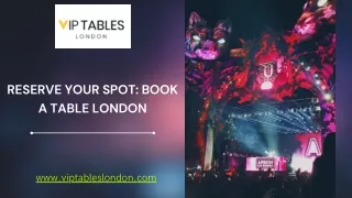 Reserve Your Spot: Book a Table London