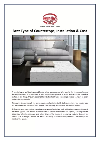 best type of countertops installation cost