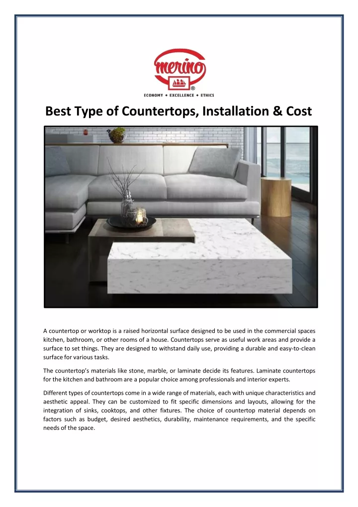 best type of countertops installation cost