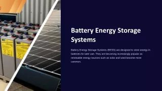 Battery Energy Storage Systems