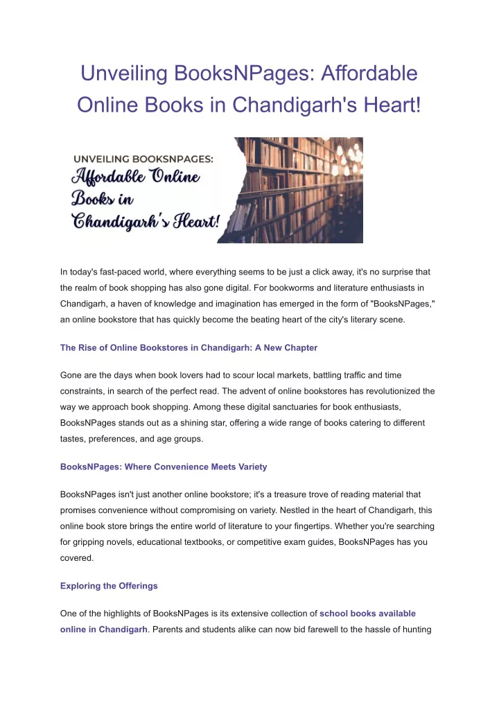 unveiling booksnpages affordable online books