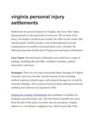 virginia personal injury settlements
