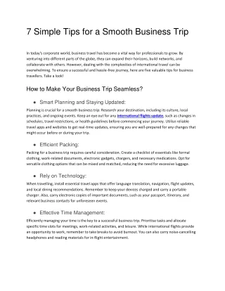 7 simple tips for a smooth business trip