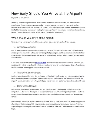 how early should you arrive at the airport