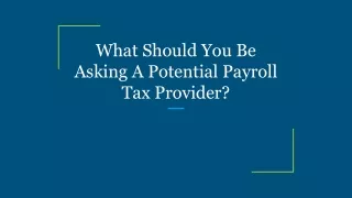 what should you be asking a potential payroll