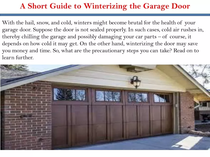 a short guide to winterizing the garage door