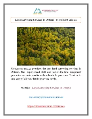 Land Surveying Services In Ontario | Monument-urso.ca