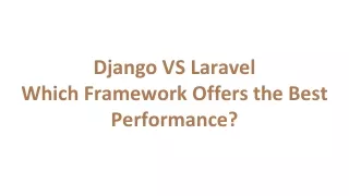 Django VS Laravel