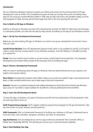 Windows Developers, Meet iOS: A Guide to Building Native Apps