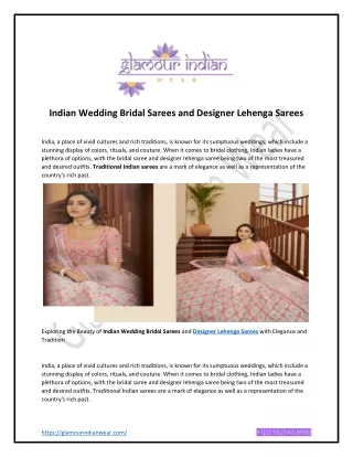 Indian Wedding Bridal Sarees, Designer Lehenga Sarees