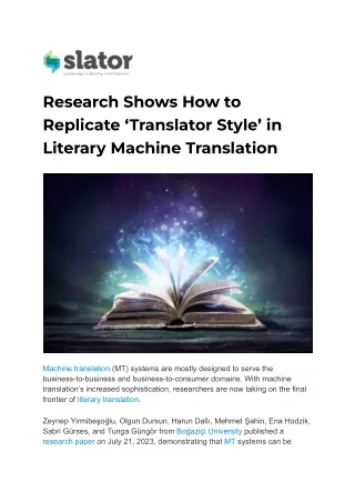 research shows how to replicate translator style