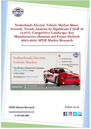 Netherlands Electric Vehicle Market Share, Growth, Trends Analysis by 2023-2033