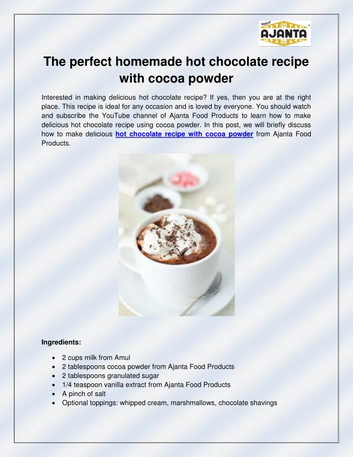 the perfect homemade hot chocolate recipe with