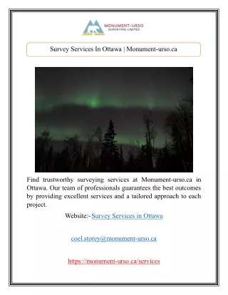 Survey Services In Ottawa | Monument-urso.ca