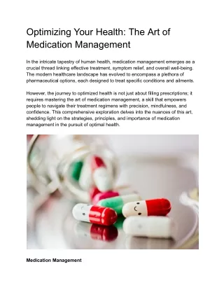 Optimizing Your Health_ The Art of Medication Management