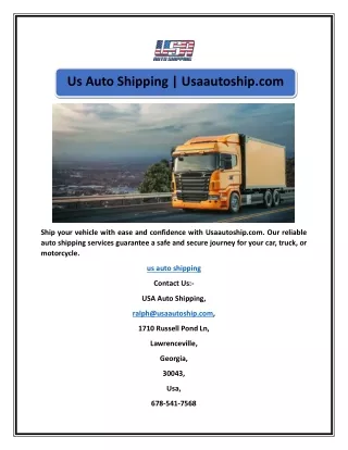 Usa Car Shipping | Usaautoship.com
