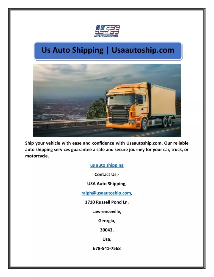 us auto shipping usaautoship com