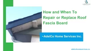 How and When To Repair or Replace Roof Fascia Board