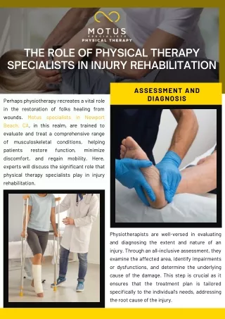 The Role of Physical Therapy Specialists in Injury Rehabilitation