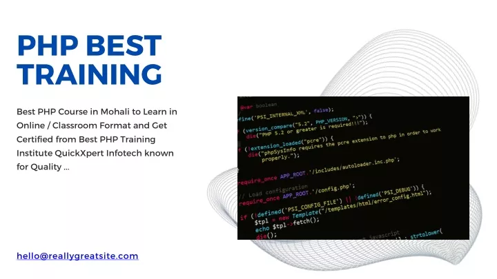 php best training