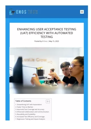 ENHANCING USER ACCEPTANCE TESTING (UAT) EFFICIENCY WITH AUTOMATED TESTING