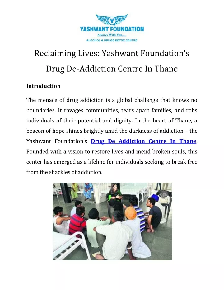 reclaiming lives yashwant foundation s