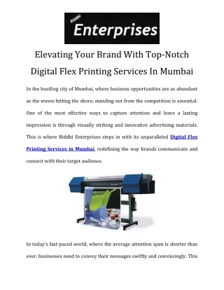 Digital Flex Printing Services in Mumbai Call-9870284140