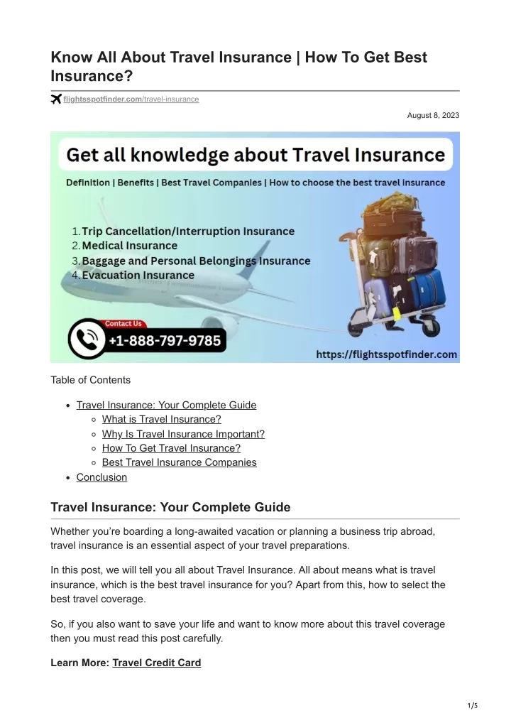 know all about travel insurance how to get best
