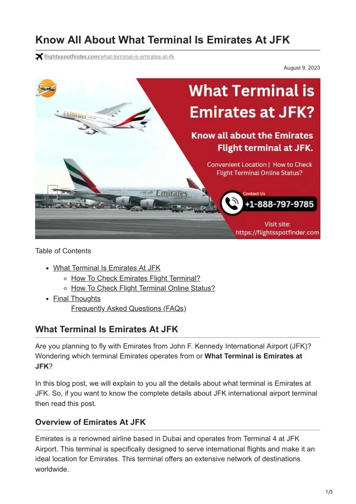 know all about what terminal is emirates at jfk