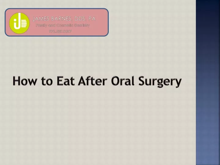 how to eat after oral surgery