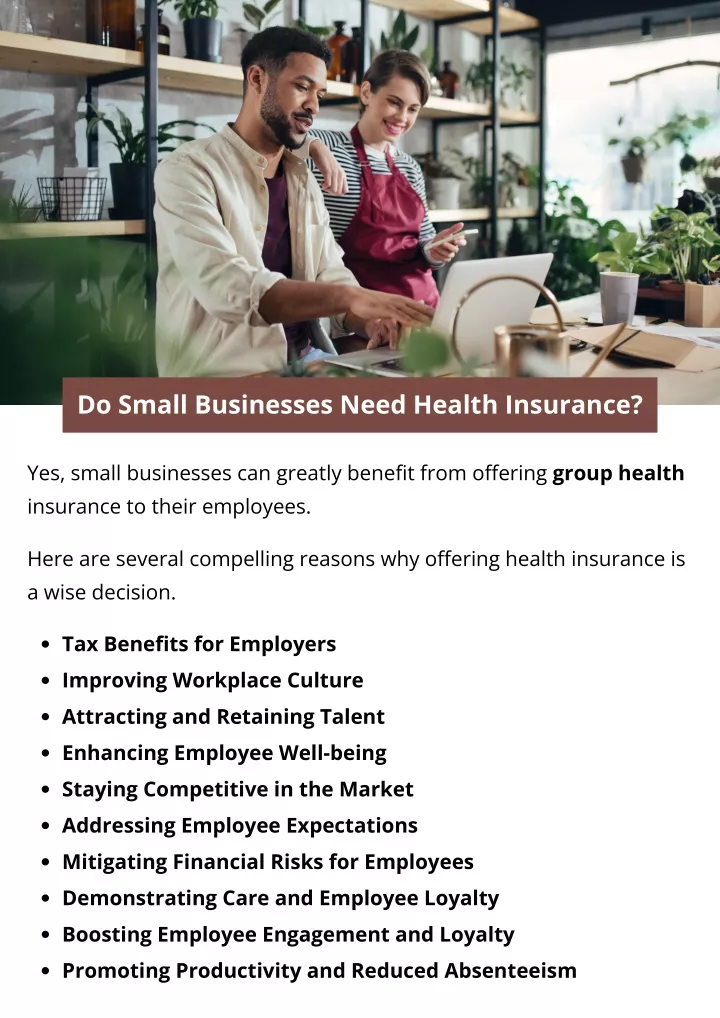 do small businesses need health insurance