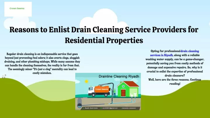 reasons to enlist drain cleaning service