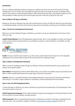 Windows Developers, Meet iOS: A Guide to Building Native Apps