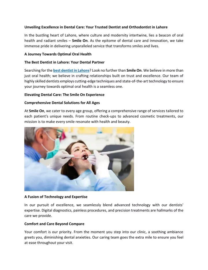 unveiling excellence in dental care your trusted