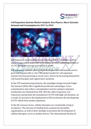 cell expansion systems market analysis