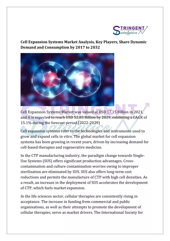 cell expansion systems market analysis