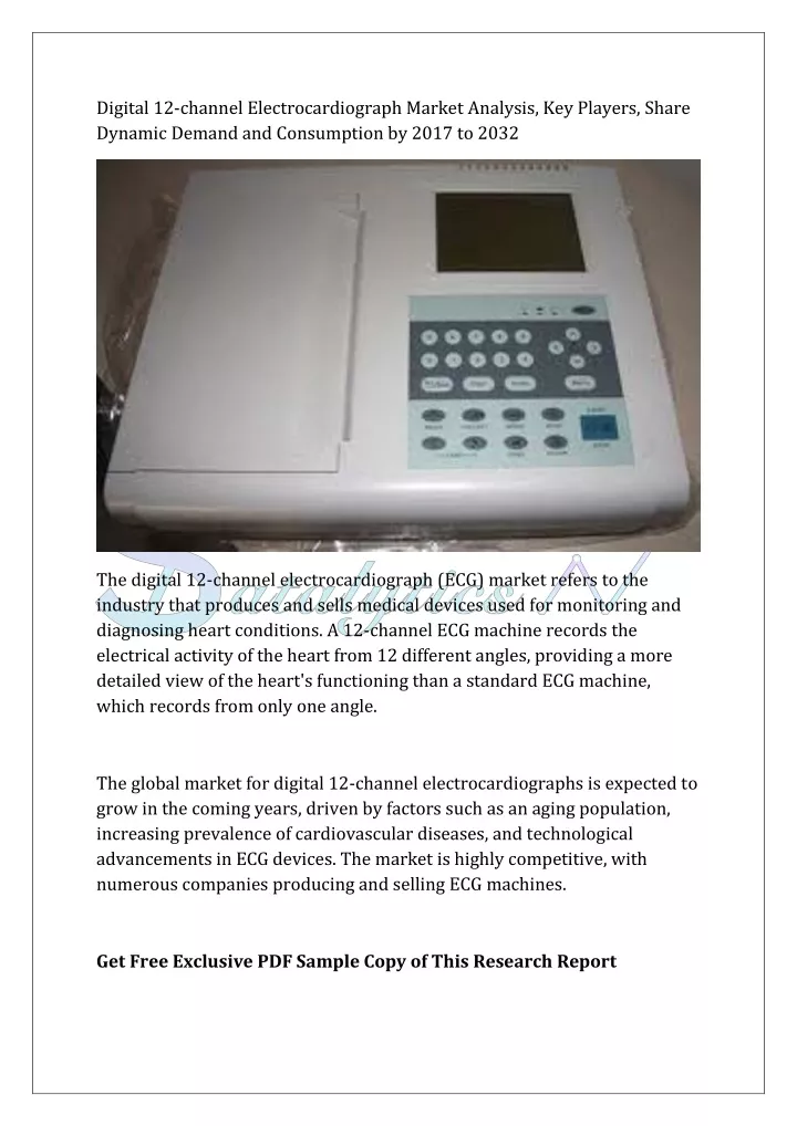 digital 12 channel electrocardiograph market