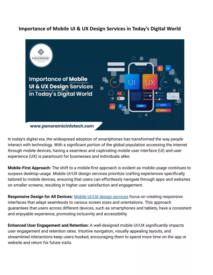 importance of mobile ui ux design services