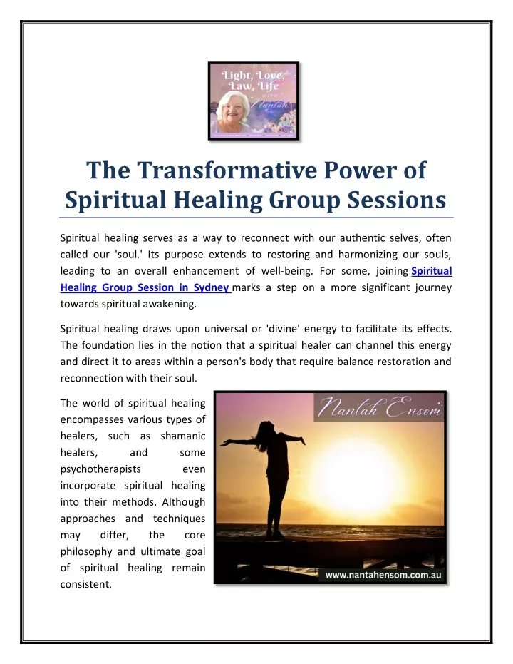the transformative power of spiritual healing