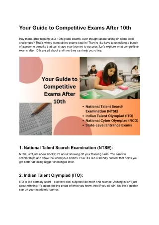 Your Guide to Competitive Exams After 10th