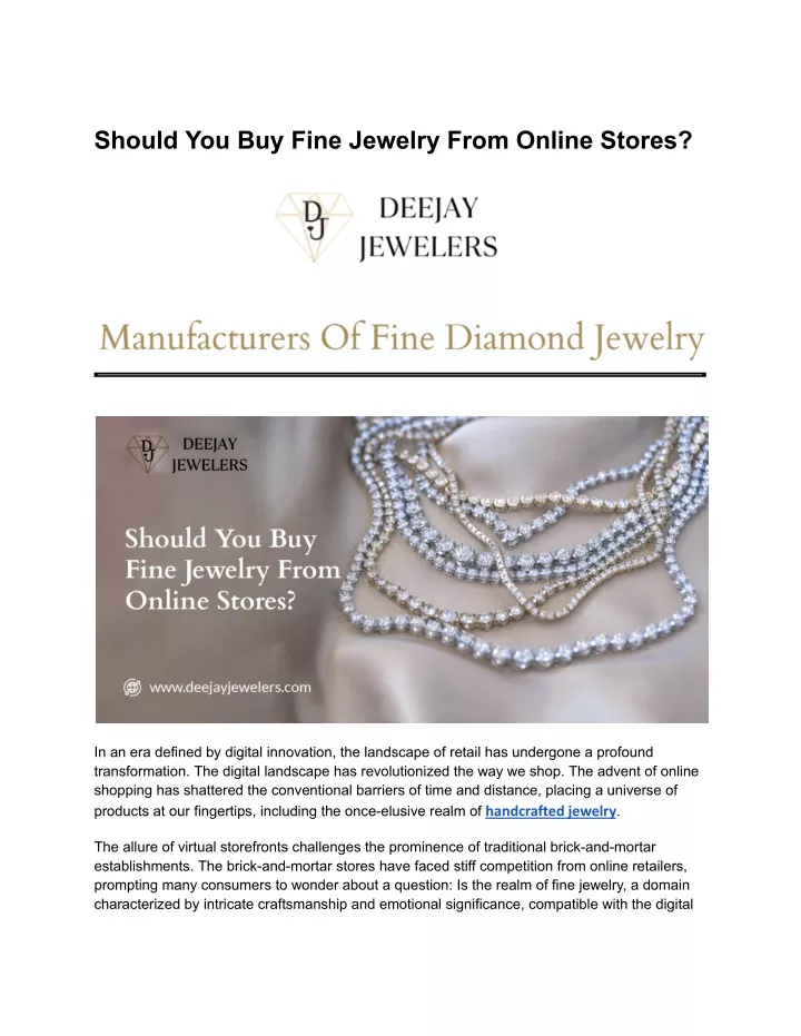 should you buy fine jewelry from online stores