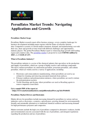 persulfates market trends navigating applications