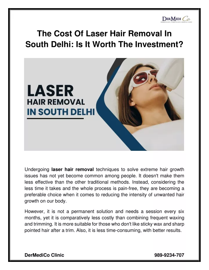 the cost of laser hair removal in south delhi