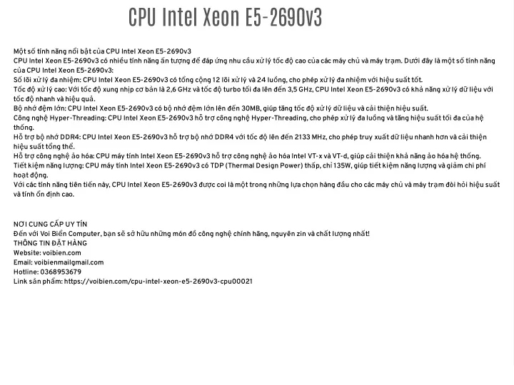 cpu intel xeon e5 2690v3