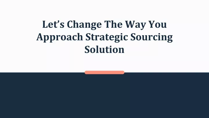 let s change the way you approach strategic