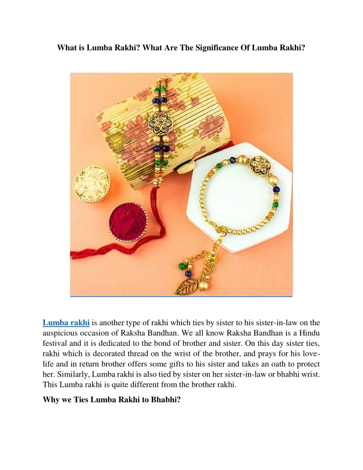 what is lumba rakhi what are the significance
