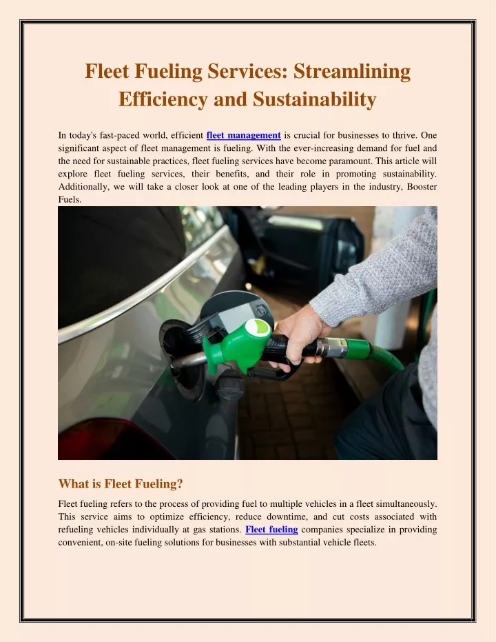 fleet fueling services streamlining efficiency